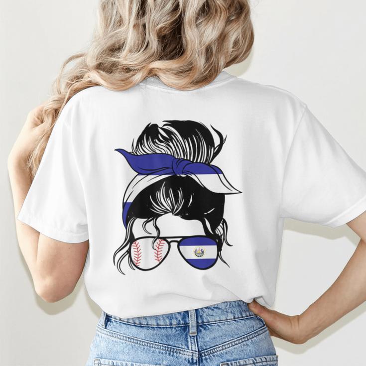 El Salvador Baseball Mom Salvador Baseball Girl Women's T-Shirt Back Print El Salvador Baseball Mom Salvador Baseball Girl Women's T-Shirt Back Print