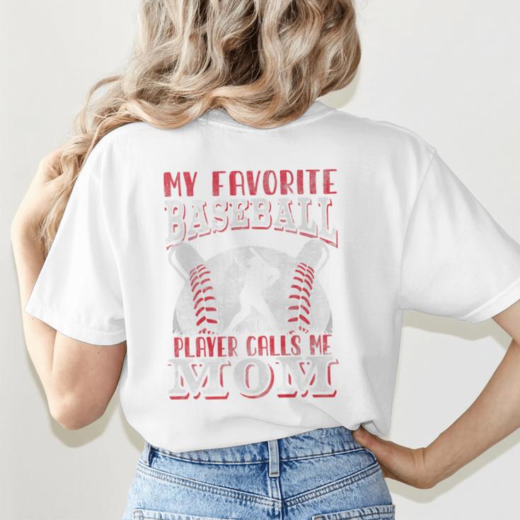 My Favorite Baseball Player Calls Me Mom Proud Baseball Mom Premium Women's T-Shirt Back Print My Favorite Baseball Player Calls Me Mom Proud Baseball Mom Premium Women's T-Shirt Back Print
