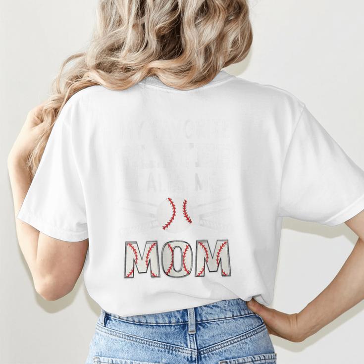 My Favorite Player Calls Me Mom Baseball Mom Game Day Women's T-Shirt Back Print My Favorite Player Calls Me Mom Baseball Mom Game Day Women's T-Shirt Back Print