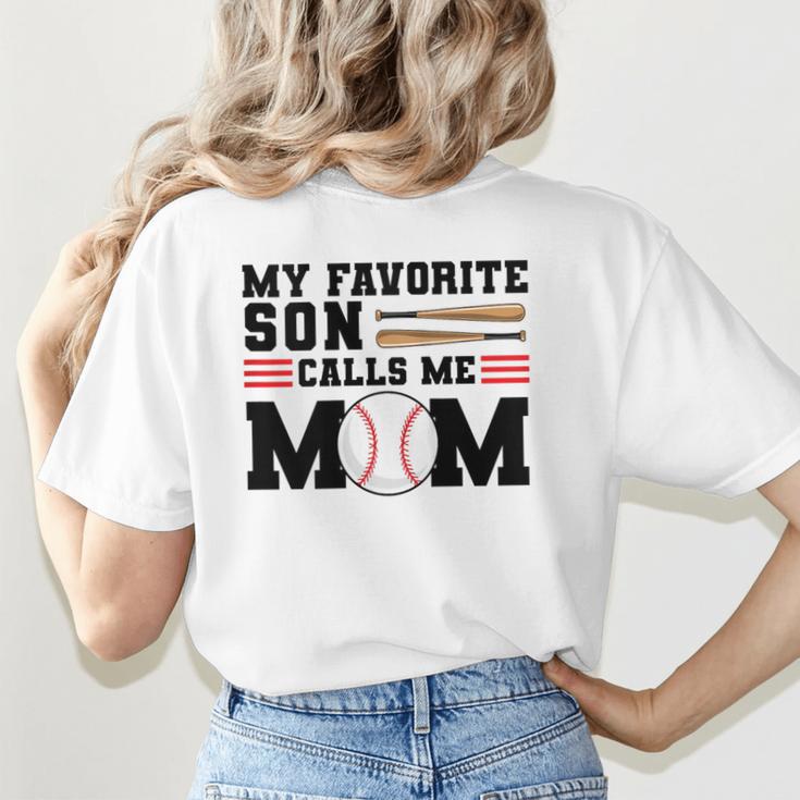 My Favorite Son Calls Me Mom Baseball Mom Women's T-Shirt Back Print My Favorite Son Calls Me Mom Baseball Mom Women's T-Shirt Back Print