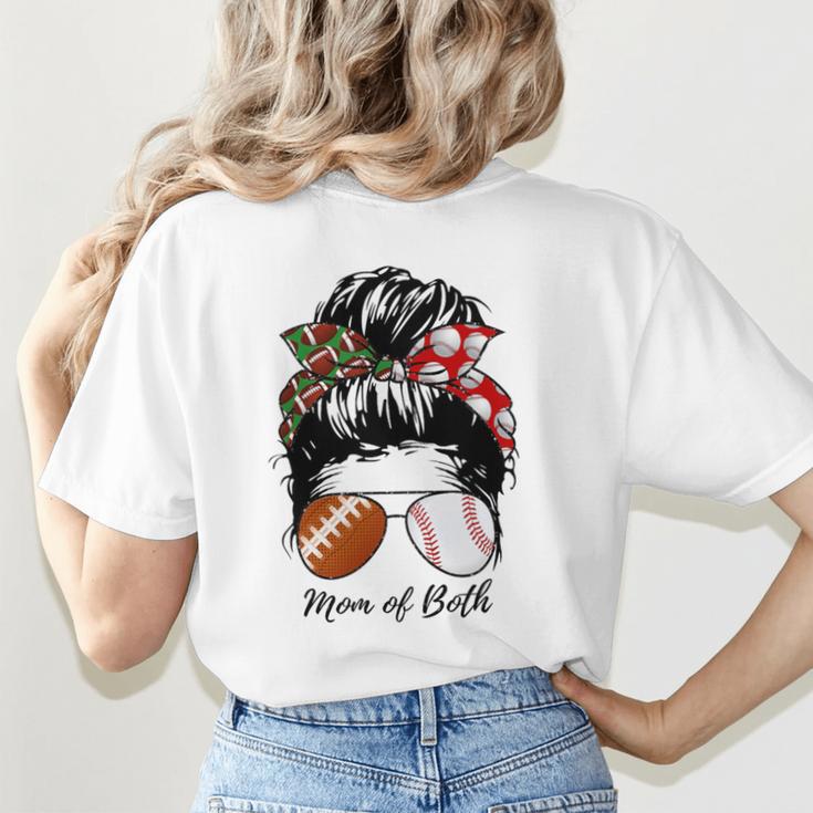 Football Mom Baseball Mom Of Both Messy Bun Mother's Day Premium Tri-Blend Women's T-Shirt Back Print Football Mom Baseball Mom Of Both Messy Bun Mother's Day Premium Tri-Blend Women's T-Shirt Back Print