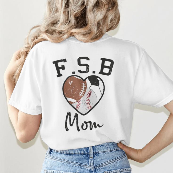 Football Soccer Baseball Mom For Women Women's T-Shirt Back Print Football Soccer Baseball Mom For Women Women's T-Shirt Back Print