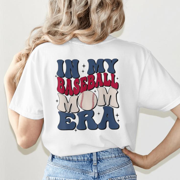 Groovy In My Baseball Mom Era Baseball Mama Mother's Day Women's T-Shirt Back Print Groovy In My Baseball Mom Era Baseball Mama Mother's Day Women's T-Shirt Back Print