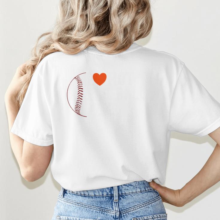 I Heart Hot Baseball Moms Women's T-Shirt Back Print