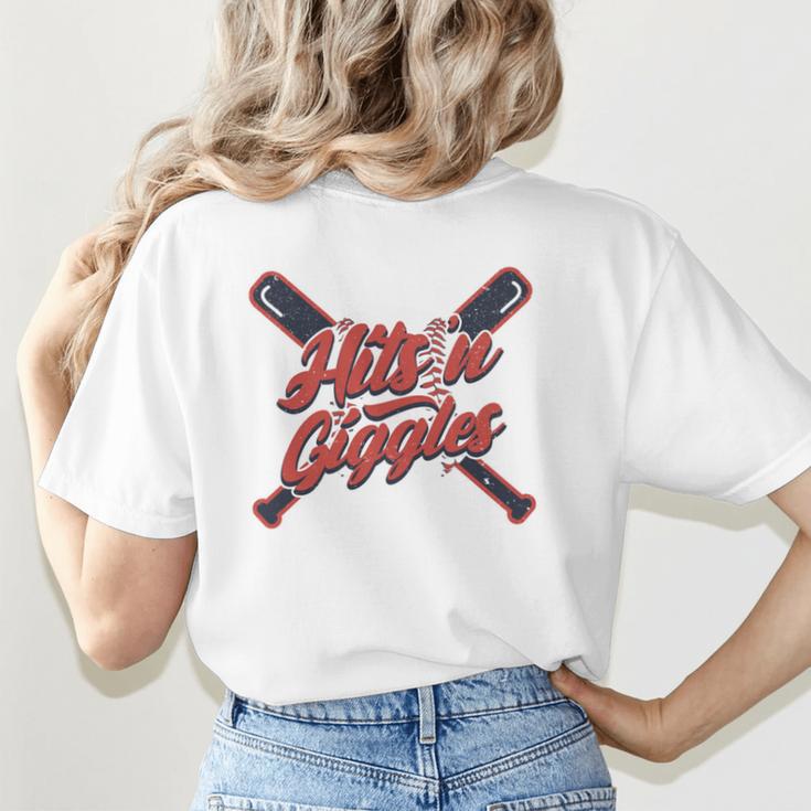 Hits 'n Giggles Baseball Player Women Baseball Mom Mother Women's T-Shirt Back Print Hits 'n Giggles Baseball Player Women Baseball Mom Mother Women's T-Shirt Back Print
