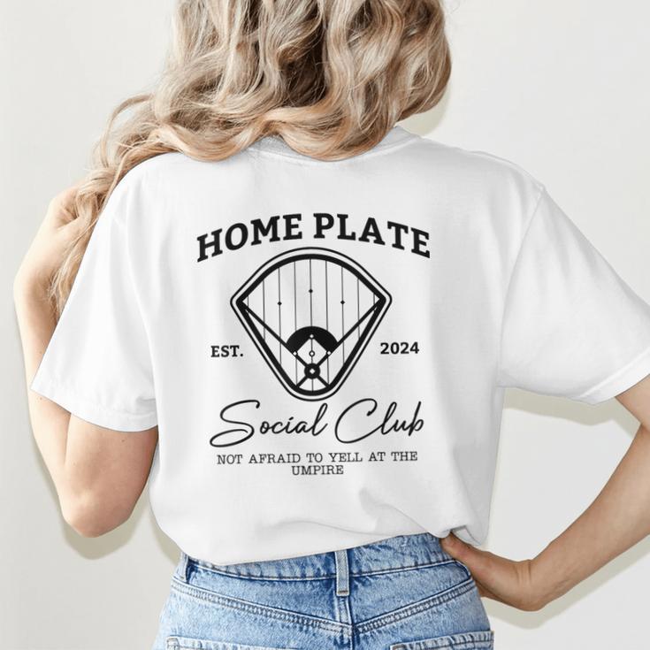 Home Plate Social Club Baseball Mom Women's T-Shirt Back Print Home Plate Social Club Baseball Mom Women's T-Shirt Back Print