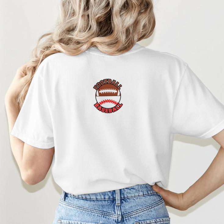 I'm A Proud Mom Football Baseball Mom Women's T-Shirt Back Print