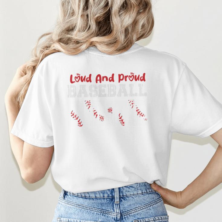 Loud And Proud Baseball Auntie Baseball Mom Heart Women's T-Shirt Back Print
