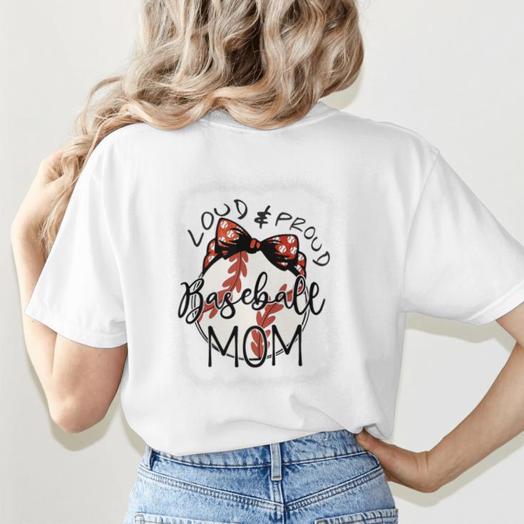 Loud Proud Baseball Mom Mommy Premium Women's T-Shirt Back Print