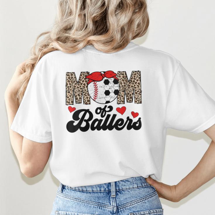 Mom Of Ballers Soccer Baseball Mom Soccer Baseball Mother Women's T-Shirt Back Print Mom Of Ballers Soccer Baseball Mom Soccer Baseball Mother Women's T-Shirt Back Print