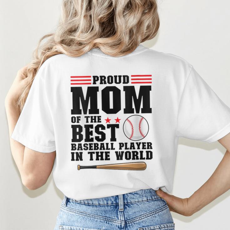 Proud Mom Of An Awesome Baseball Baseball Mom Women's T-Shirt Back Print