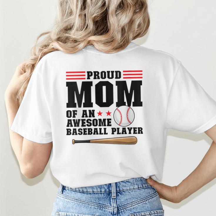 Proud Mom Of An Awesome Baseball Player Baseball Mom Women's T-Shirt Back Print Proud Mom Of An Awesome Baseball Player Baseball Mom Women's T-Shirt Back Print