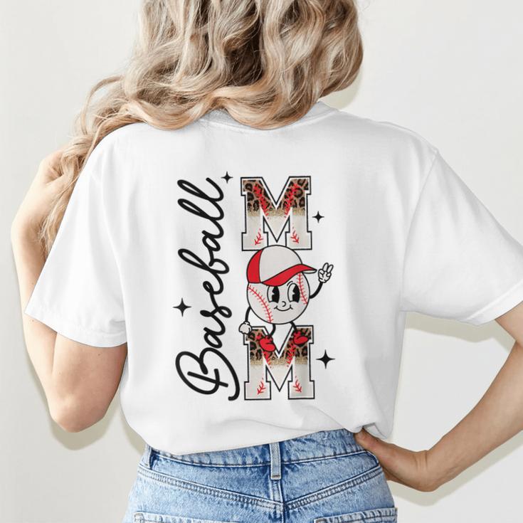 Retro Baseball Mom Mama Baseball Life Softball Life Game Day Women's T-Shirt Back Print