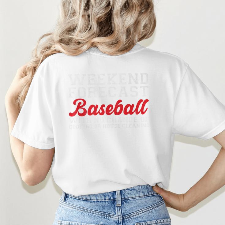 Retro Baseball Mom Mother's Day Weekend Forecast Baseball Premium Women's T-Shirt Back Print Retro Baseball Mom Mother's Day Weekend Forecast Baseball Premium Women's T-Shirt Back Print