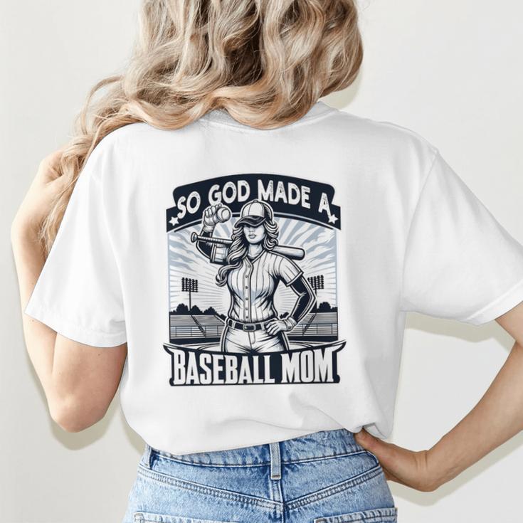 So God Made A Baseball Mom Baseball Player Premium Women's T-Shirt Back Print So God Made A Baseball Mom Baseball Player Premium Women's T-Shirt Back Print