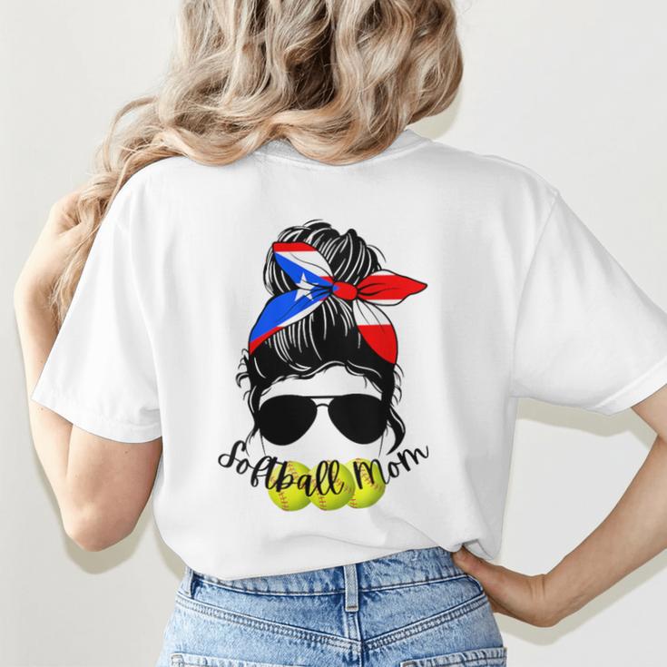 Softball Mom Puerto Rican Mom Spanish Baseball Mom Tote Women's T-Shirt Back Print Softball Mom Puerto Rican Mom Spanish Baseball Mom Tote Women's T-Shirt Back Print