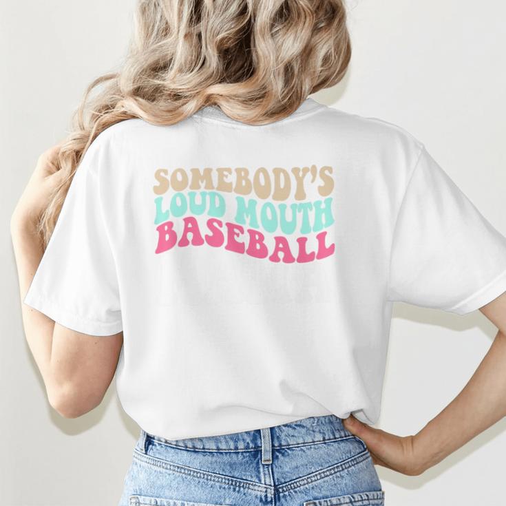 Somebody's Loudmouth Baseball Mama Baseball Mom Premium Women's T-Shirt Back Print Somebody's Loudmouth Baseball Mama Baseball Mom Premium Women's T-Shirt Back Print