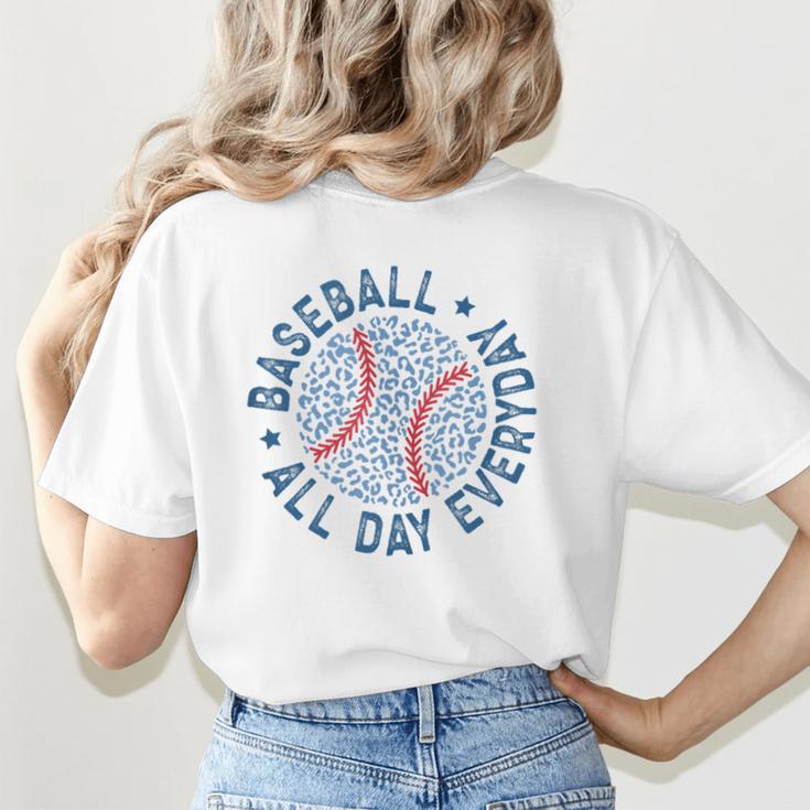 Spring 2024 Season Cute Baseball Mom All Day Everyday Women's T-Shirt Back Print