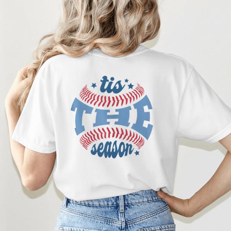 Spring 2024 Season Cute Baseball Mom It Is The Season Women's T-Shirt Back Print