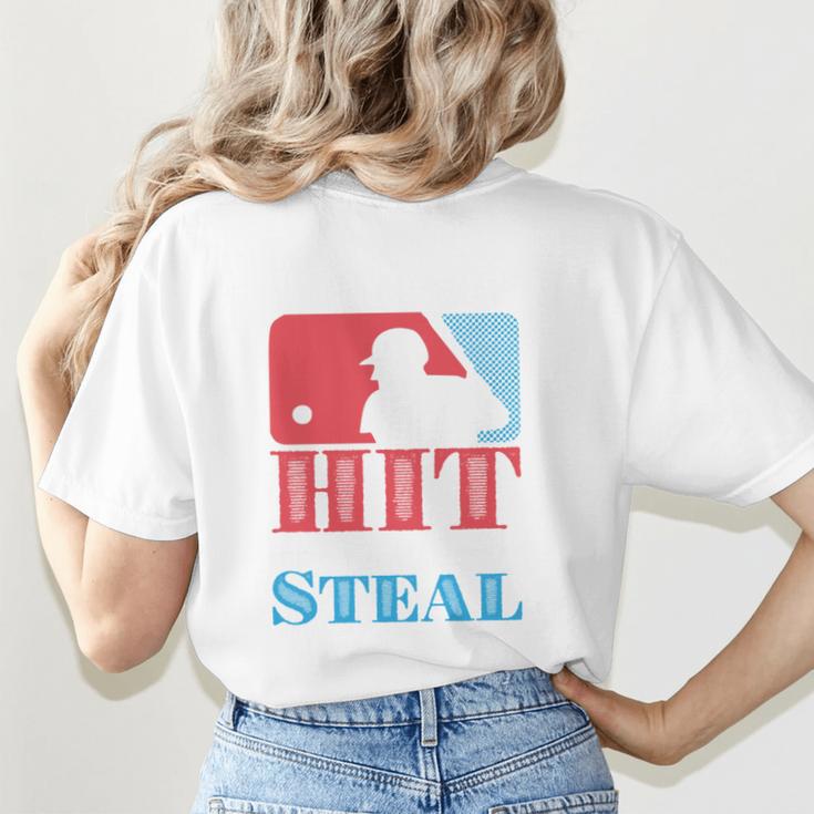 I Teach My Kid Baseball Mom Vintage Coach Baseball Women's T-Shirt Back Print