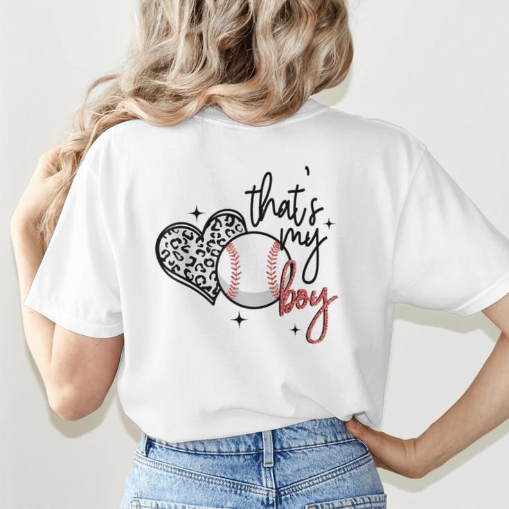 That's My Boy Leopard Heart Baseball Mom Women's T-Shirt Back Print That's My Boy Leopard Heart Baseball Mom Women's T-Shirt Back Print
