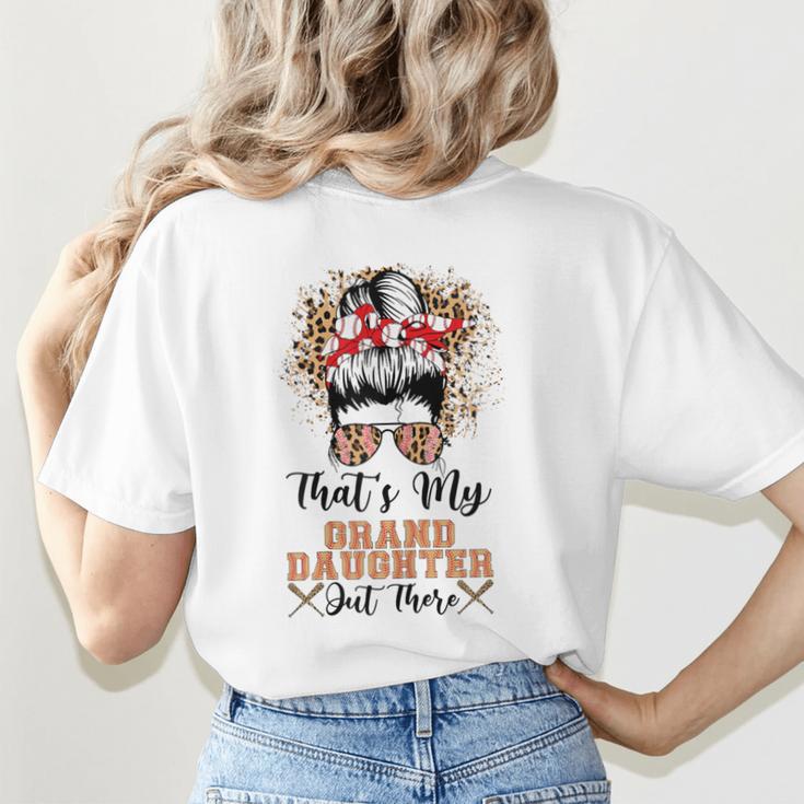That's My Granddaughter Out There Baseball Mom Mother's Day Women's T-Shirt Back Print
