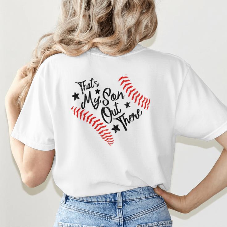 That's My Son Out There Baseball Mom Heart Mom Life Women's T-Shirt Back Print That's My Son Out There Baseball Mom Heart Mom Life Women's T-Shirt Back Print