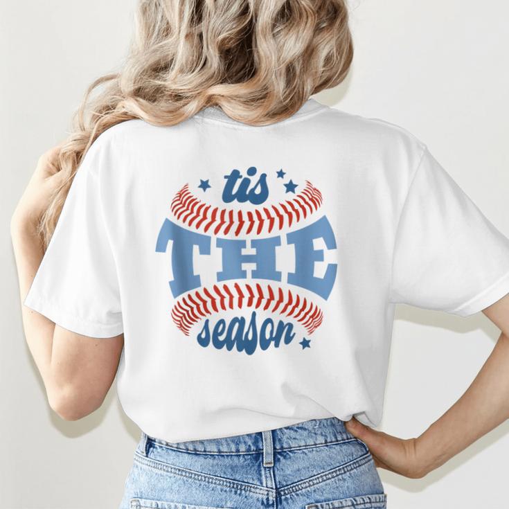 Tis The Season Baseball Mom Enthusiast Joy Women's T-Shirt Back Print Tis The Season Baseball Mom Enthusiast Joy Women's T-Shirt Back Print