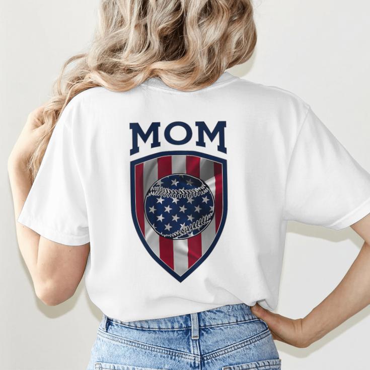 USA Mum Mother's Day Baseball Mom Women's T-Shirt Back Print