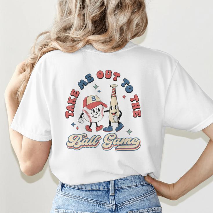 Vintage Baseball Mom Retro Style Tee For Proud Moms Women's T-Shirt Back Print Vintage Baseball Mom Retro Style Tee For Proud Moms Women's T-Shirt Back Print