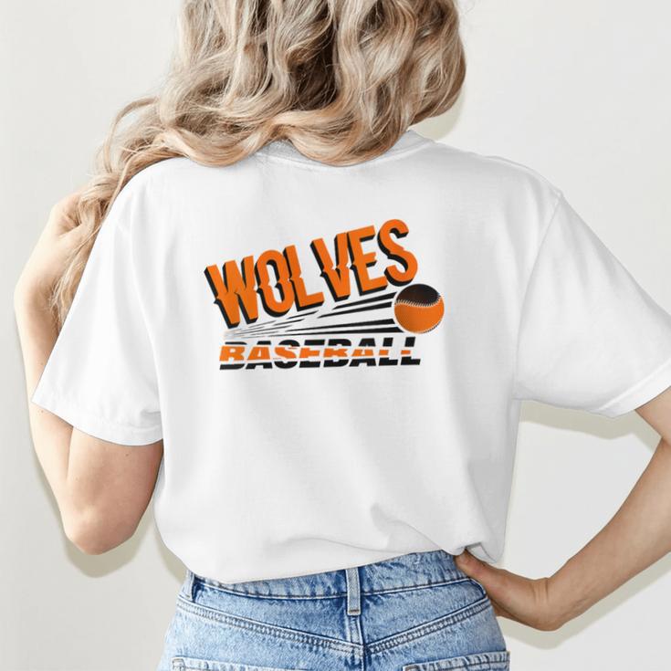 Wolves Baseball Team Baseball Mom Wolf Sports School Spirit Women's T-Shirt Back Print Wolves Baseball Team Baseball Mom Wolf Sports School Spirit Women's T-Shirt Back Print
