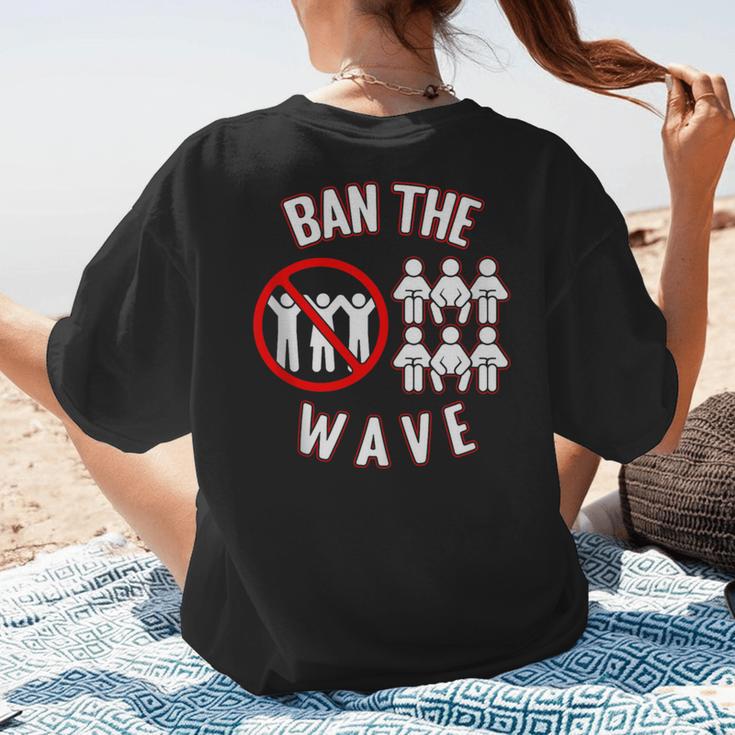 Baseball Ban The Wave Baseball Mom Player Coach Fan Women's T-Shirt Back Print Baseball Ban The Wave Baseball Mom Player Coach Fan Women's T-Shirt Back Print