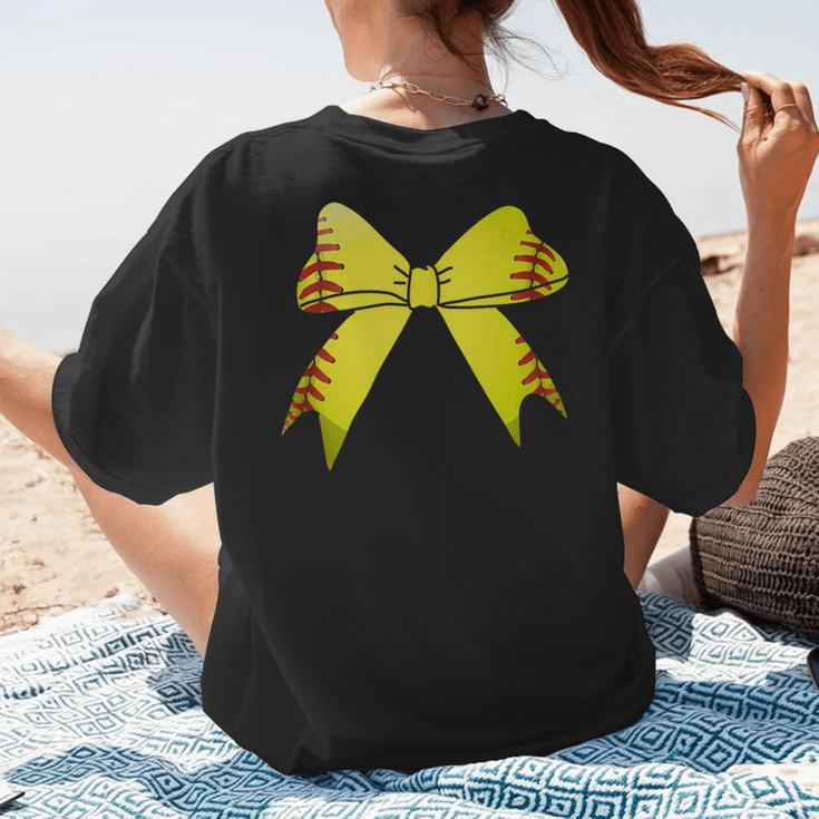 Baseball Bow Baseball Mom Women Baseball Mama Women's T-Shirt Back Print Baseball Bow Baseball Mom Women Baseball Mama Women's T-Shirt Back Print