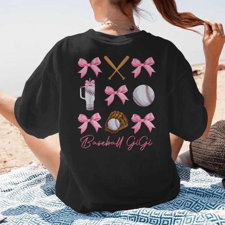 Baseball Gigi Era Bows Baseball Mom Women Women's T-Shirt Back Print Baseball Gigi Era Bows Baseball Mom Women Women's T-Shirt Back Print