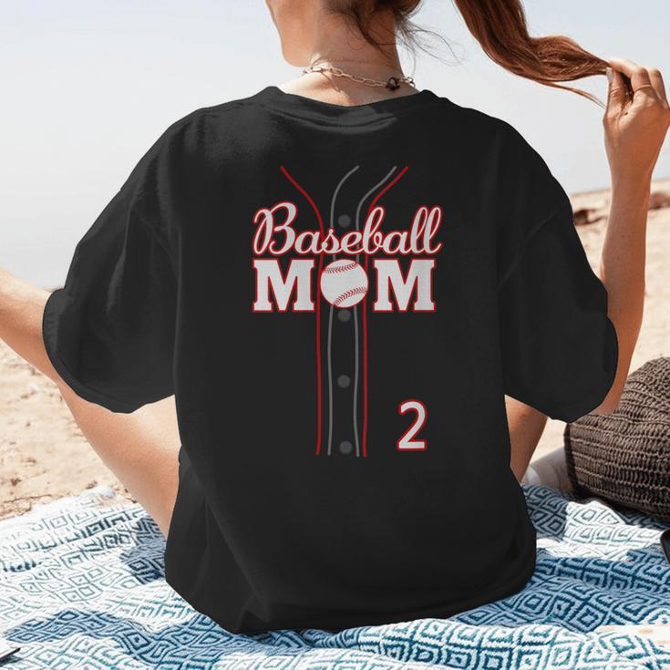 Baseball Mom 2 Number 2 Jersey Team Numbered Jersey Women's T-Shirt Back Print Baseball Mom 2 Number 2 Jersey Team Numbered Jersey Women's T-Shirt Back Print