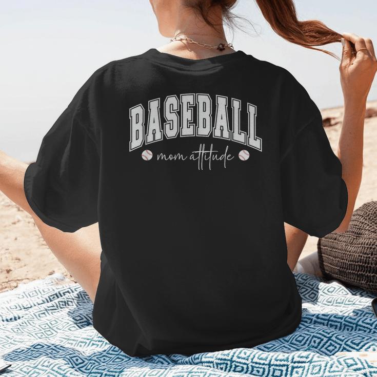 Baseball Mom Attitude Cute Baseball Mom's Sport And Athletic Women's T-Shirt Back Print