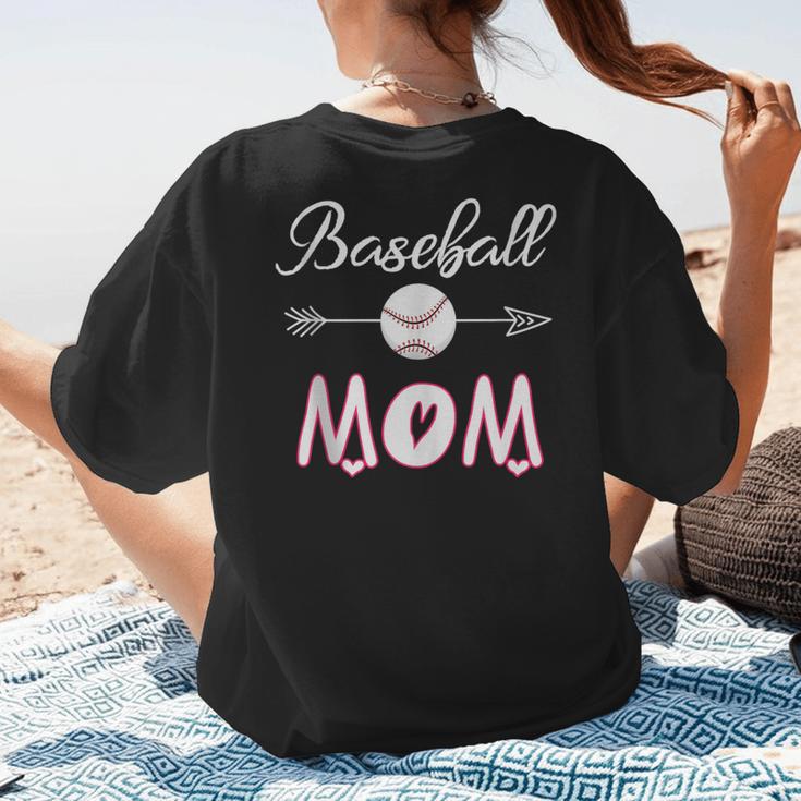 Baseball Mom Birthday Sport Baseball Sport Matching Family Women's T-Shirt Back Print