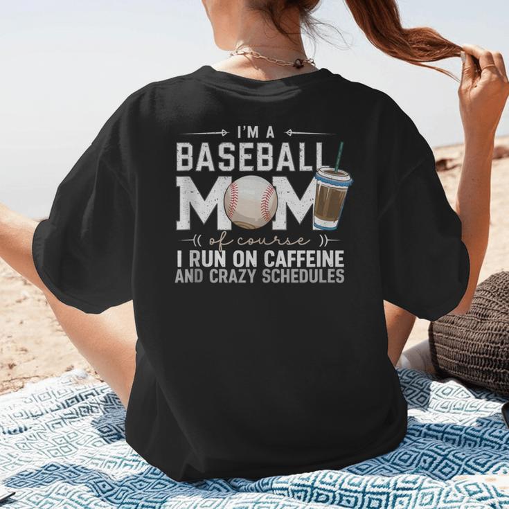 Baseball Mom Caffeine Fueled Game Day Essential Women's T-Shirt Back Print Baseball Mom Caffeine Fueled Game Day Essential Women's T-Shirt Back Print