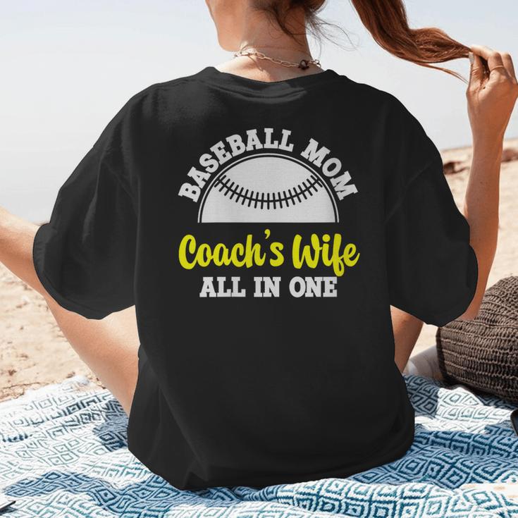 Baseball Mom Coach's Wife All In One Sports Player Coach Women's T-Shirt Back Print Baseball Mom Coach's Wife All In One Sports Player Coach Women's T-Shirt Back Print
