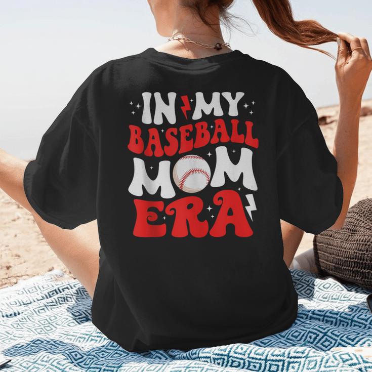 In My Baseball Mom Era Cute Groovy Baseball Women's T-Shirt Back Print