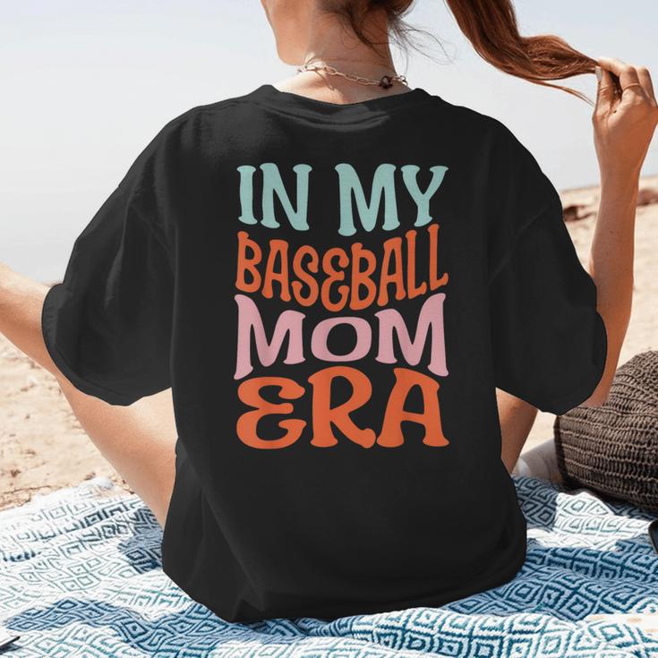 In My Baseball Mom Era Lover Groovy Retro Mother's Day Women's T-Shirt Back Print
