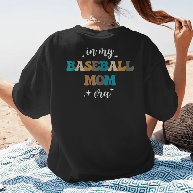 In My Baseball Mom Era Baseball Lover Groovy Vintage Retro Women's T-Shirt Back Print