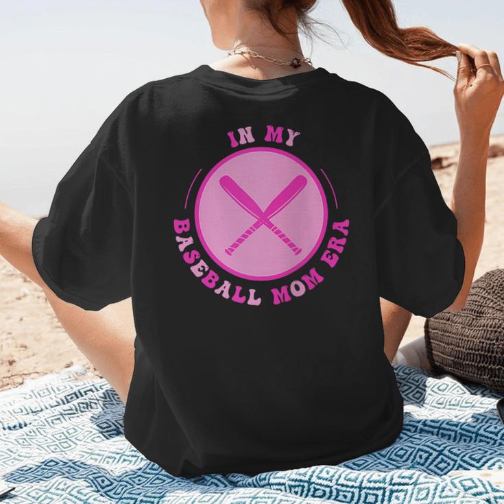 In My Baseball Mom Era Retro Game Day Mom Era 2 Sides Women's T-Shirt Back Print In My Baseball Mom Era Retro Game Day Mom Era 2 Sides Women's T-Shirt Back Print