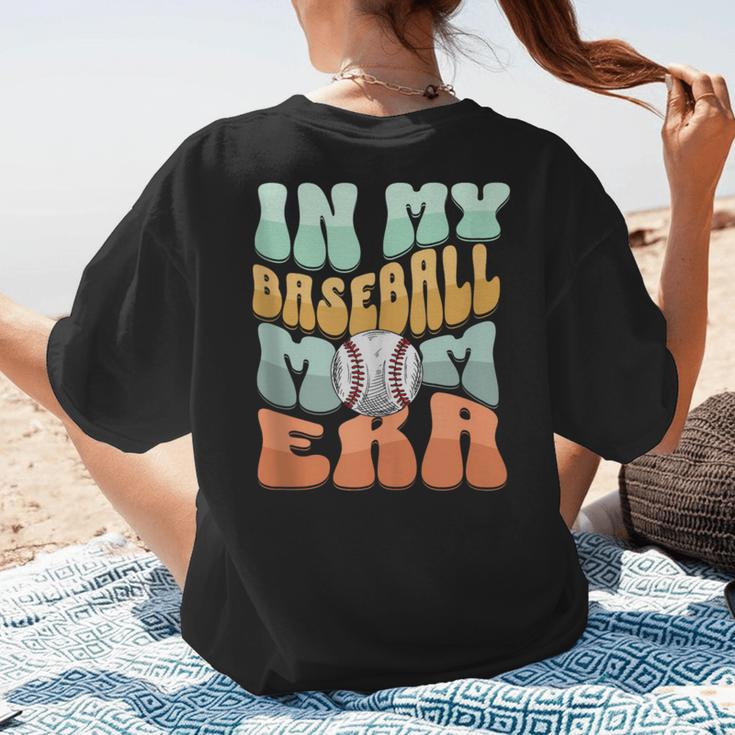 In My Baseball Mom Era Retro Groovy Style Sports Mama Women's T-Shirt Back Print