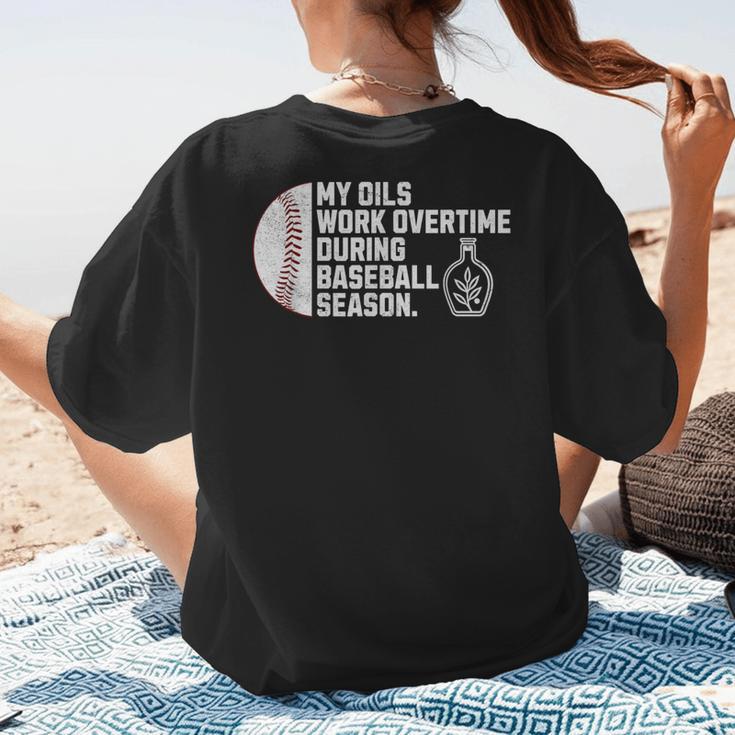 Baseball Mom Essential Oils Meme For Oily Oils Mom Women's T-Shirt Back Print Baseball Mom Essential Oils Meme For Oily Oils Mom Women's T-Shirt Back Print