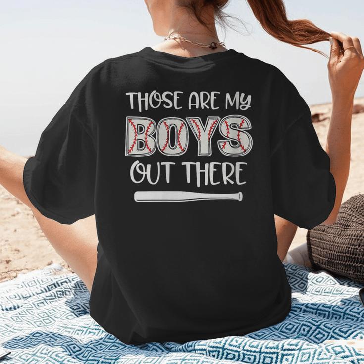 Baseball Mom And Grandma Those Are My Boys Baseball Game Women's T-Shirt Back Print Baseball Mom And Grandma Those Are My Boys Baseball Game Women's T-Shirt Back Print