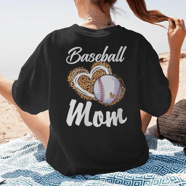 Baseball Mom Grandma Leopard Baseball Lover Fan Women's T-Shirt Back Print Baseball Mom Grandma Leopard Baseball Lover Fan Women's T-Shirt Back Print