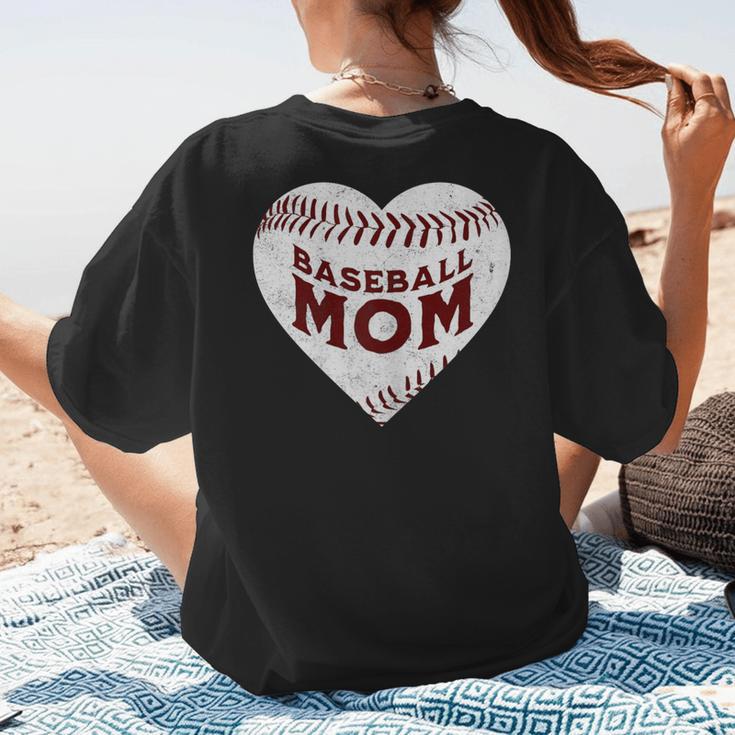 Baseball Mom Heart Love Mother's Day Game Day Support Women's T-Shirt Back Print Baseball Mom Heart Love Mother's Day Game Day Support Women's T-Shirt Back Print