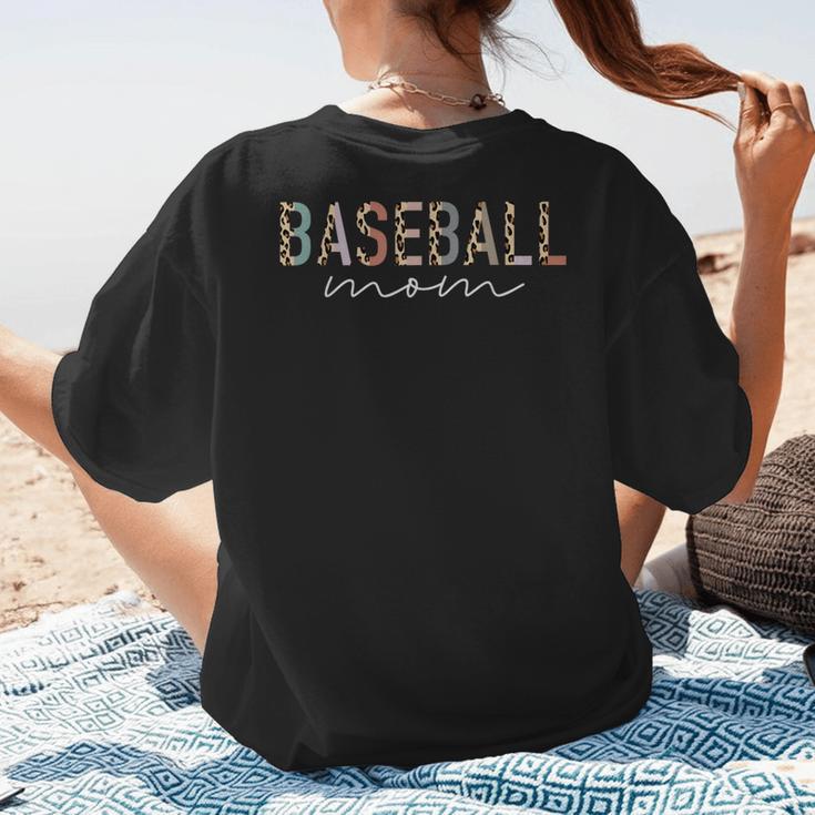Baseball Mom Leopard Print Baseball Mama Mother's Day Women's T-Shirt Back Print Baseball Mom Leopard Print Baseball Mama Mother's Day Women's T-Shirt Back Print