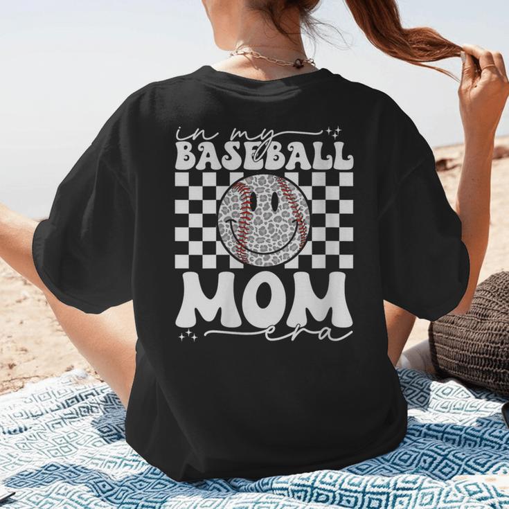 In My Baseball Mom Mama Era Leopard Mom Baseball Women's T-Shirt Back Print
